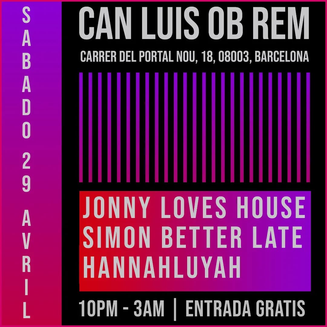 Back at Can Luis this Saturday! 
Free Entry, 10pm - 3am.